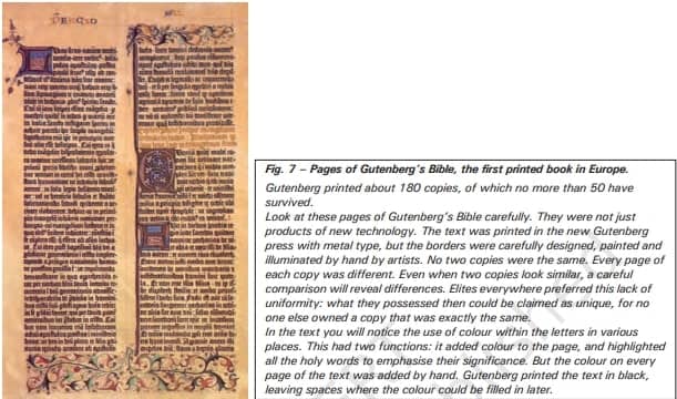 Pages of Gutenberg’s Bible, the first printed book in Europe.