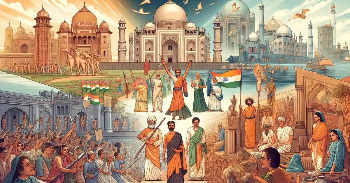 What role did the reinterpretation of history play in creating a sense of collective belonging in India?