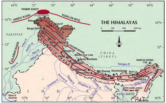 Himalayas - NCERT Geography Class 9 Chapter 2 Major Physiographic Divisions Notes & PDF - E-book NCERT
