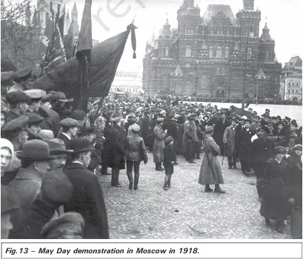 May Day demonstration in Moscow in 1918 - What Changed After October Revolution - E-book NCERT