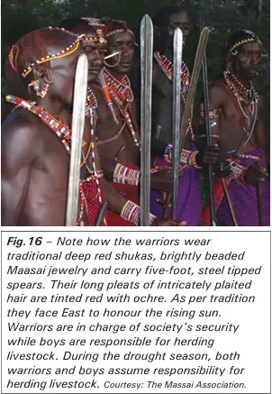 Note how the warriors wear traditional deep red shukas, brightly beaded Maasai jewelry and carry five-foot - NCERT History Class 9 Chapter 5 Pastoralism in Africa Notes & PDF - E-book NCERT
