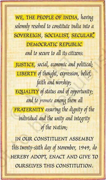 Key Principles in the Preamble - Philosophy of The Constitution - Guiding Values Of The Indian Constitution - NCERT Political Science (Civics) Class 9 Chapter 2 Notes & PDF - E-book NCERT