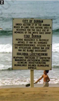 Sign on Durban beach in English, Afrikaans and Zulu - Democratic Constitution In South Africa - NCERT Political Science (Civics) Class 9 Chapter 2 Notes & PDF - E-book NCERT