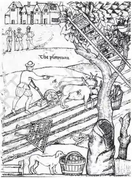 An English Ploughman, 16th century sketch - E-book NCERT