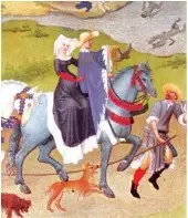 French Nobels Starting for A Hunt - 15th Century Painting - The Second Order - The Nobility - E-book NCERT