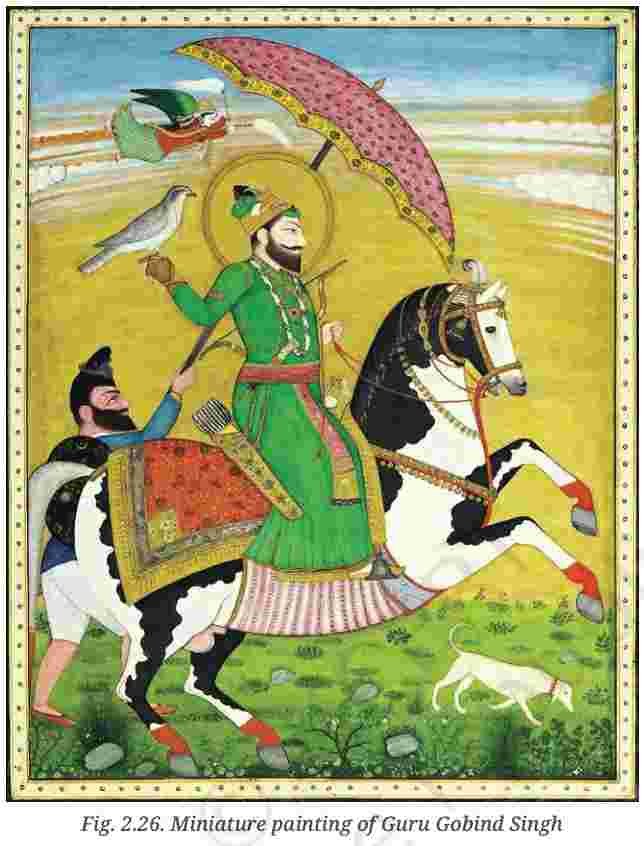 Miniature painting of Guru Gobind Singh - Resistance to the Mughals - E-book NCERT