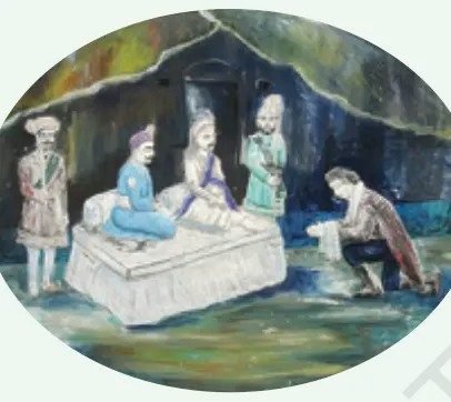 A mural of a British officer surrendering before Nana Phadnavis and Mahadji Shinde after the first Anglo-Maratha war - The Marathas After Chhatrapati Shivaji - E-book NCERT